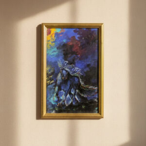 لوحة حصان ألوان أكريليك علي خشب